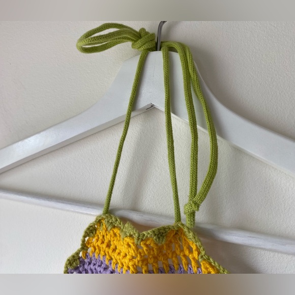 NWOT Zara crochet high halter tie neck tie back top - Picture 7 of 13